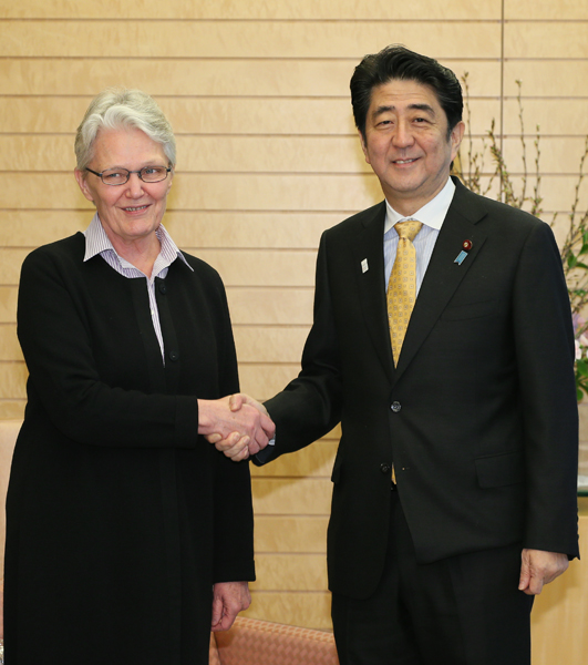 会见联合国秘书长减灾事务特别代表玛格丽特・瓦尔斯特伦