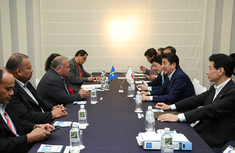 安倍总理出席了在福岛县磐城市举行的第8届太平洋岛国峰会（PALM8）。