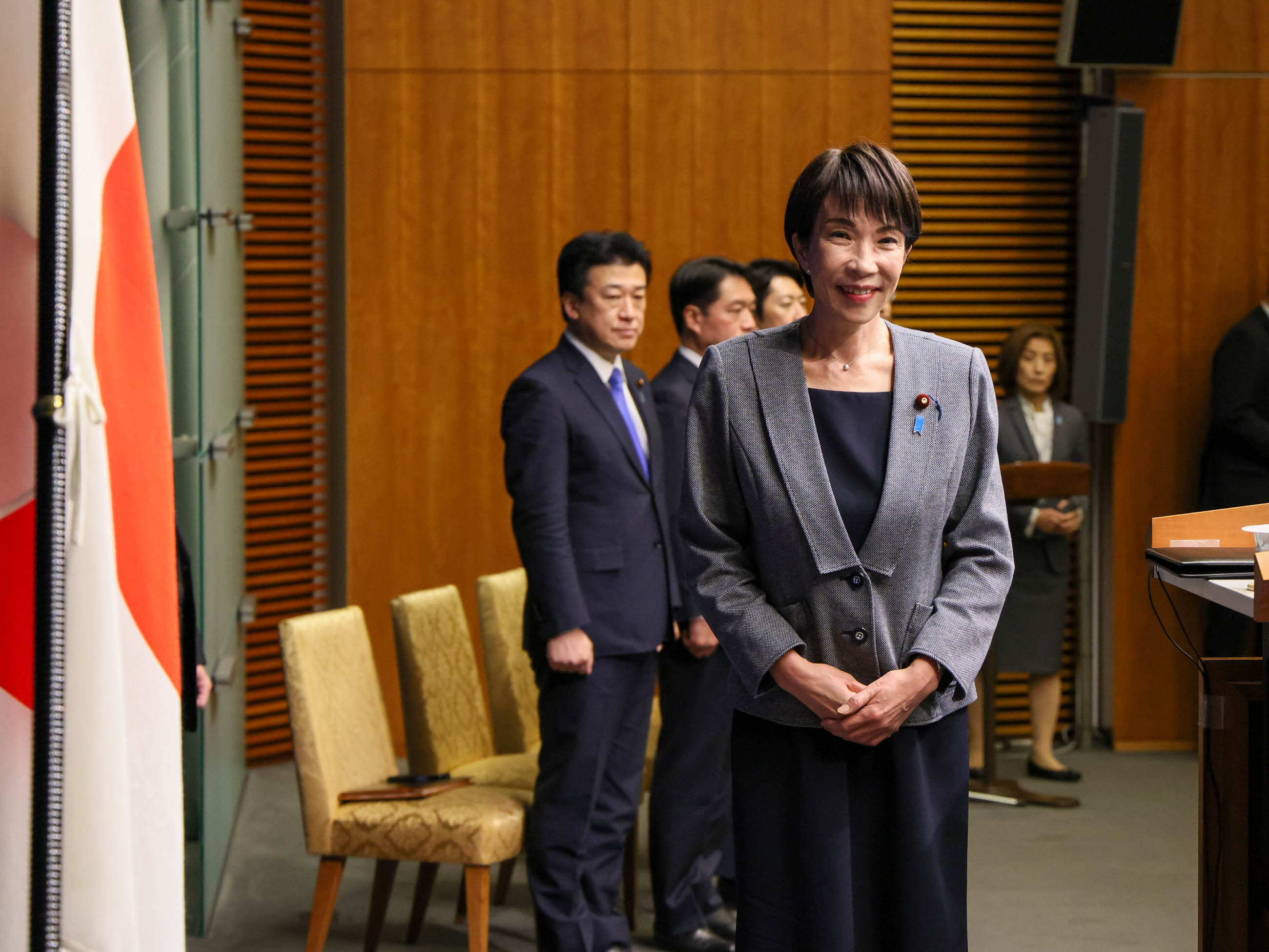 会見に臨む高市総理１
