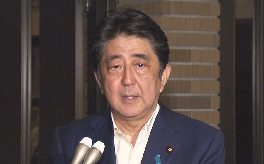 会見する安倍総理