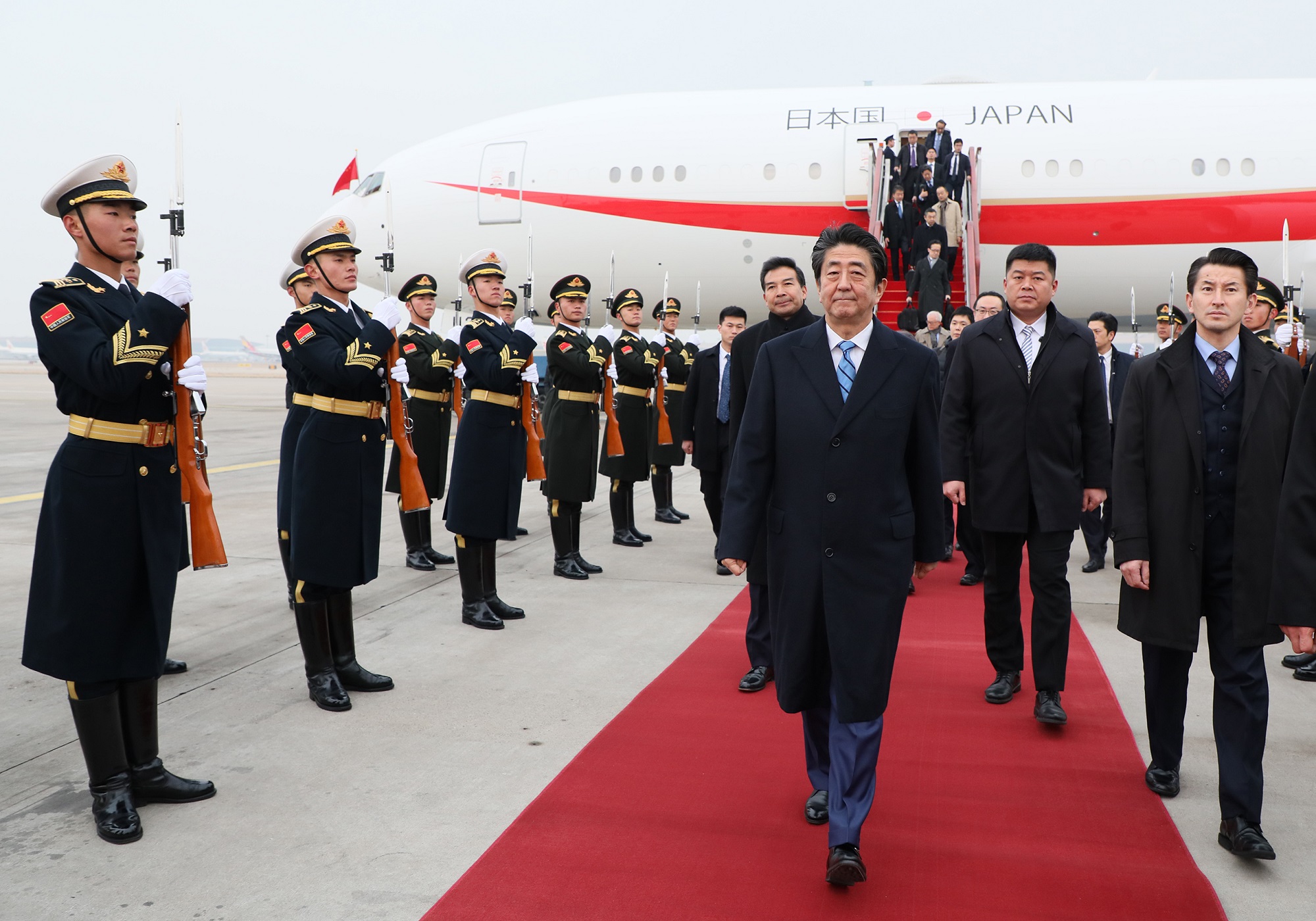北京に到着した安倍総理２