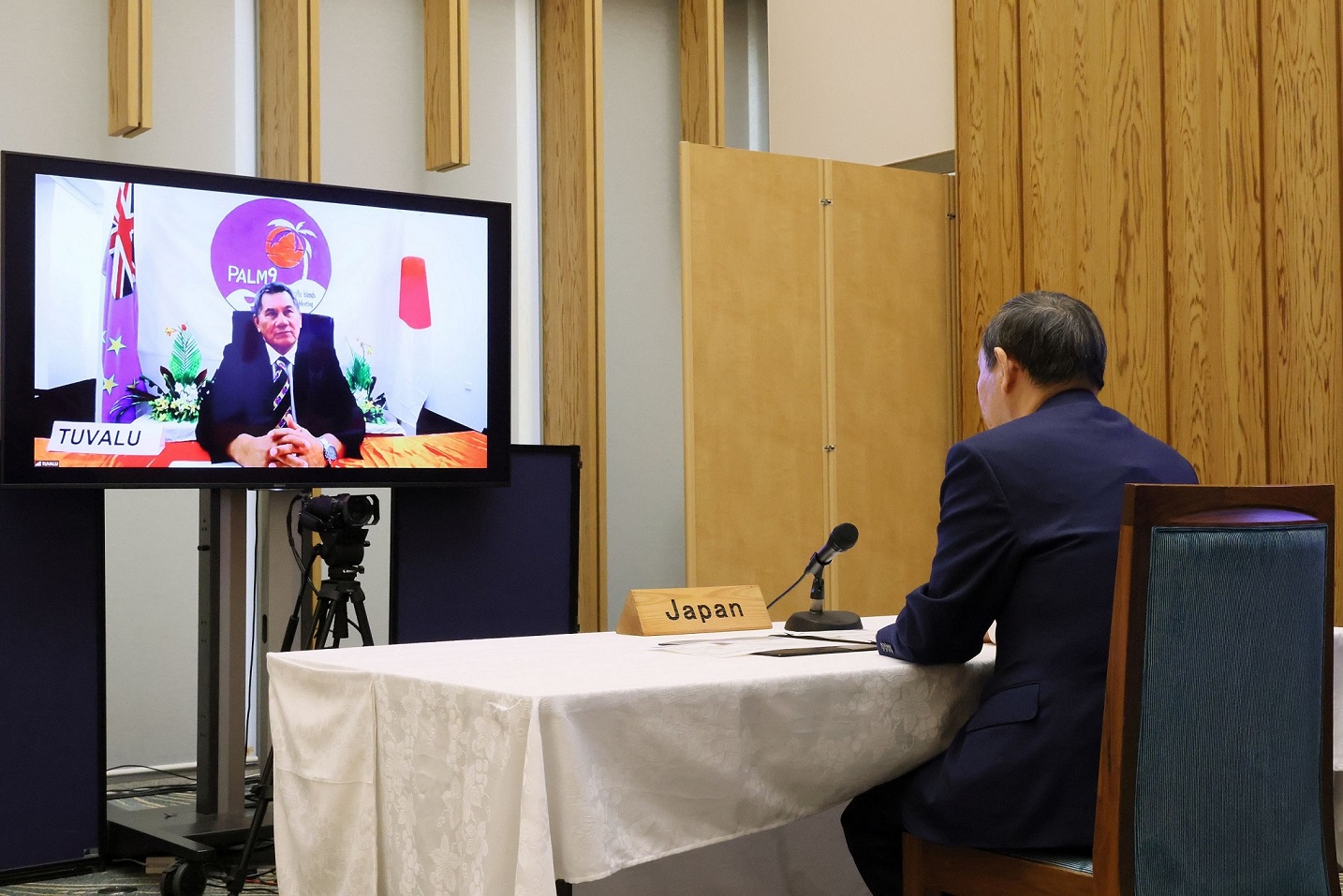 日・ツバル首脳テレビ会談２