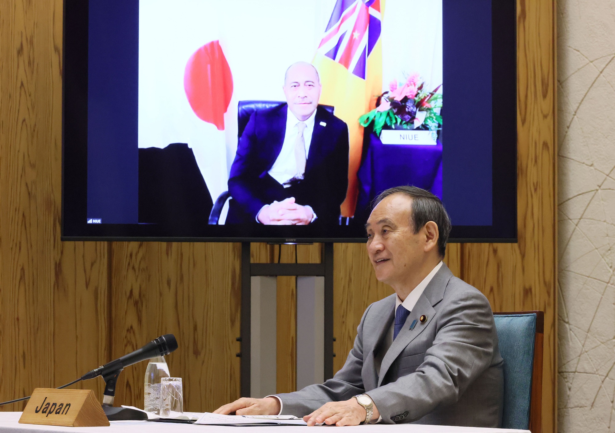 日・ニウエ首脳テレビ会談１
