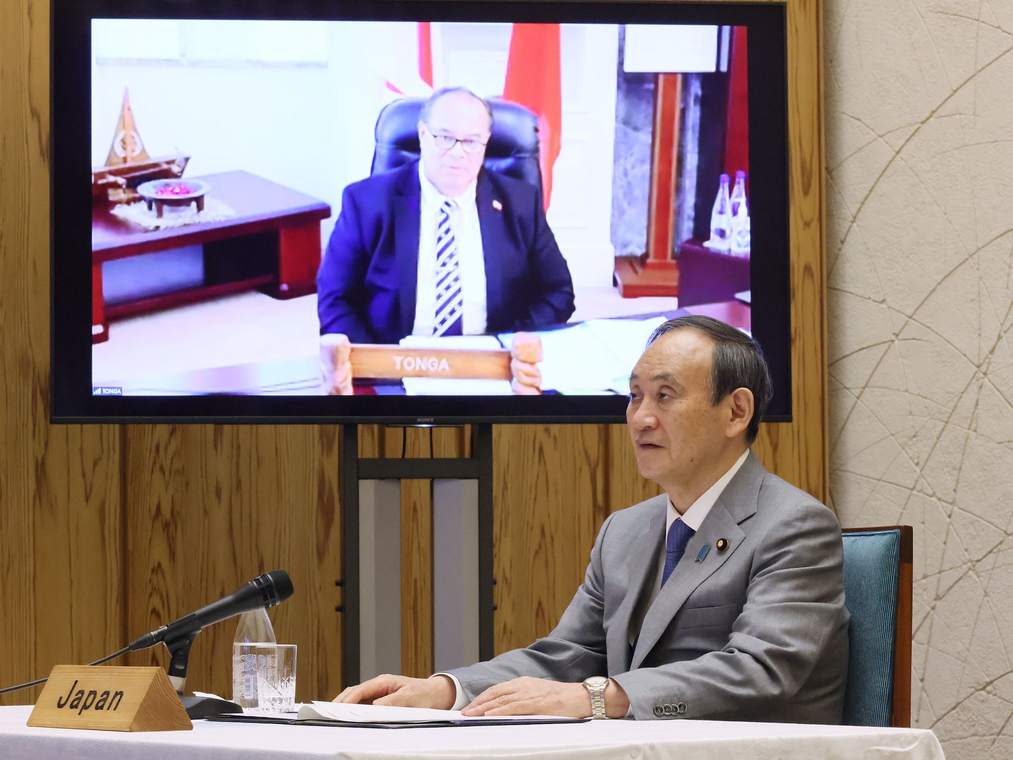 日・トンガ首脳テレビ会談１