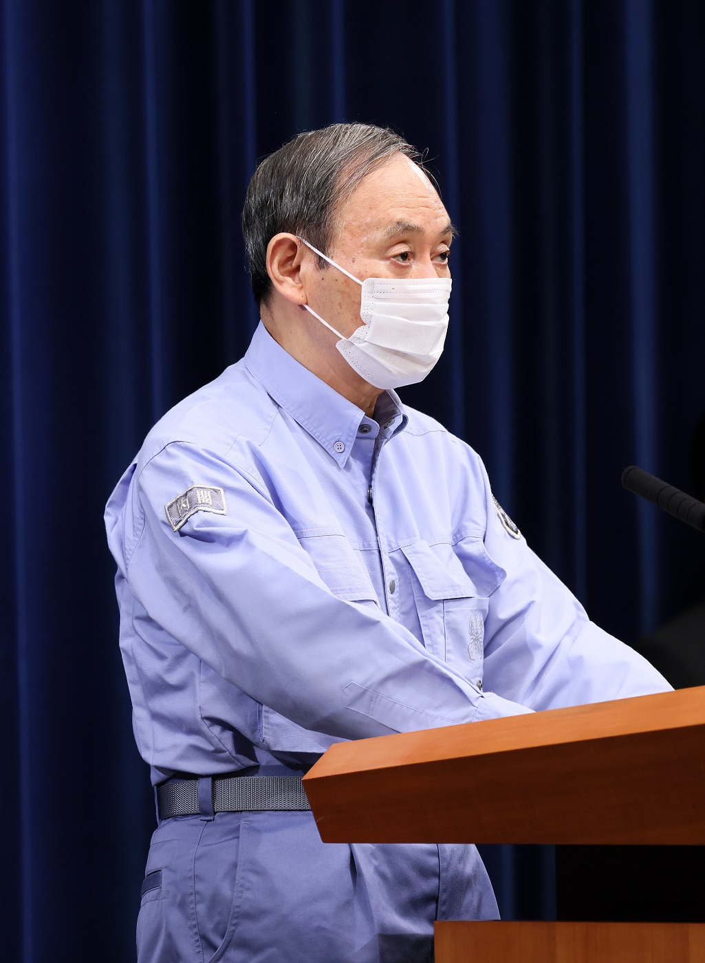 記者会見を行う菅総理３