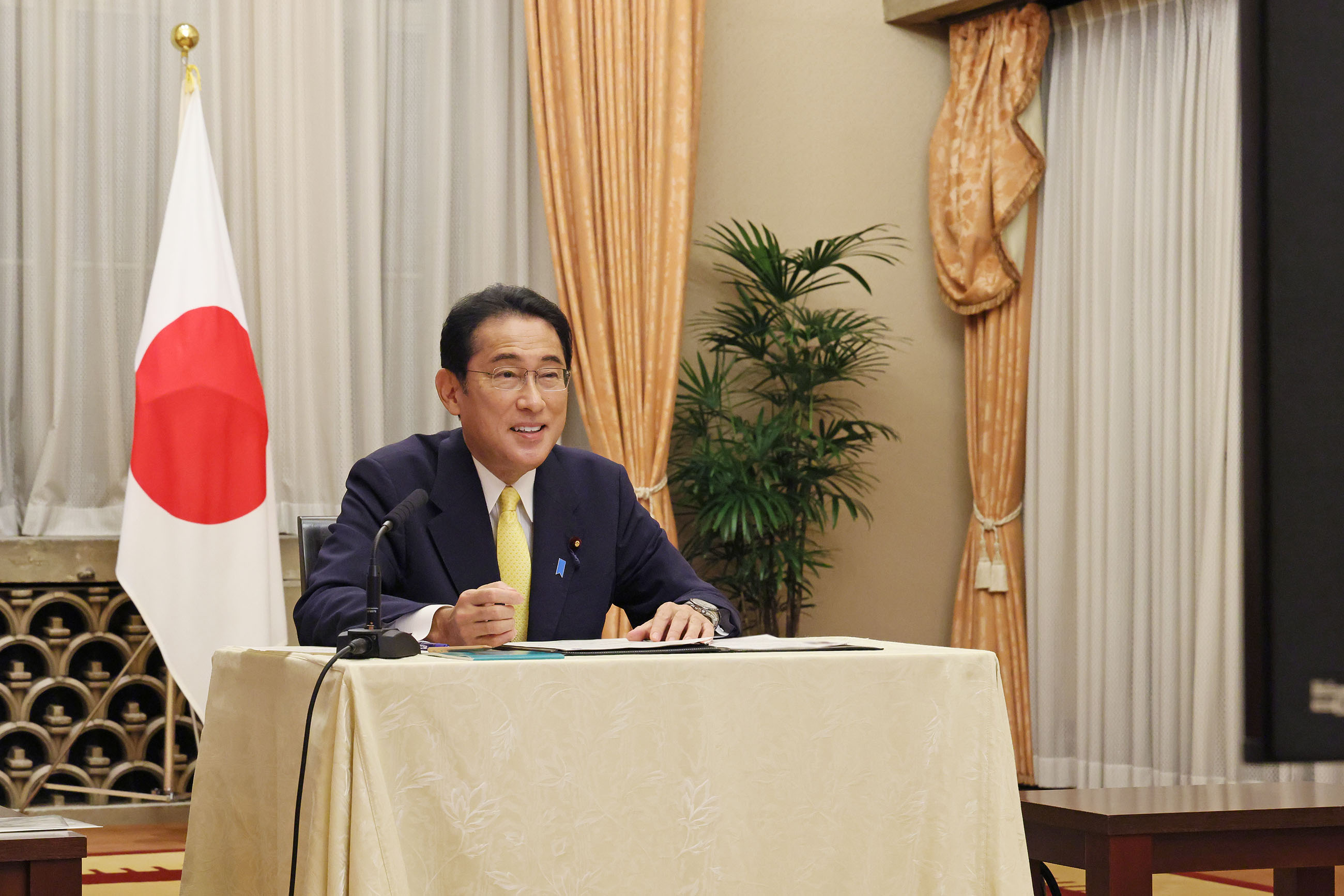 日・チュニジア首脳テレビ会談２