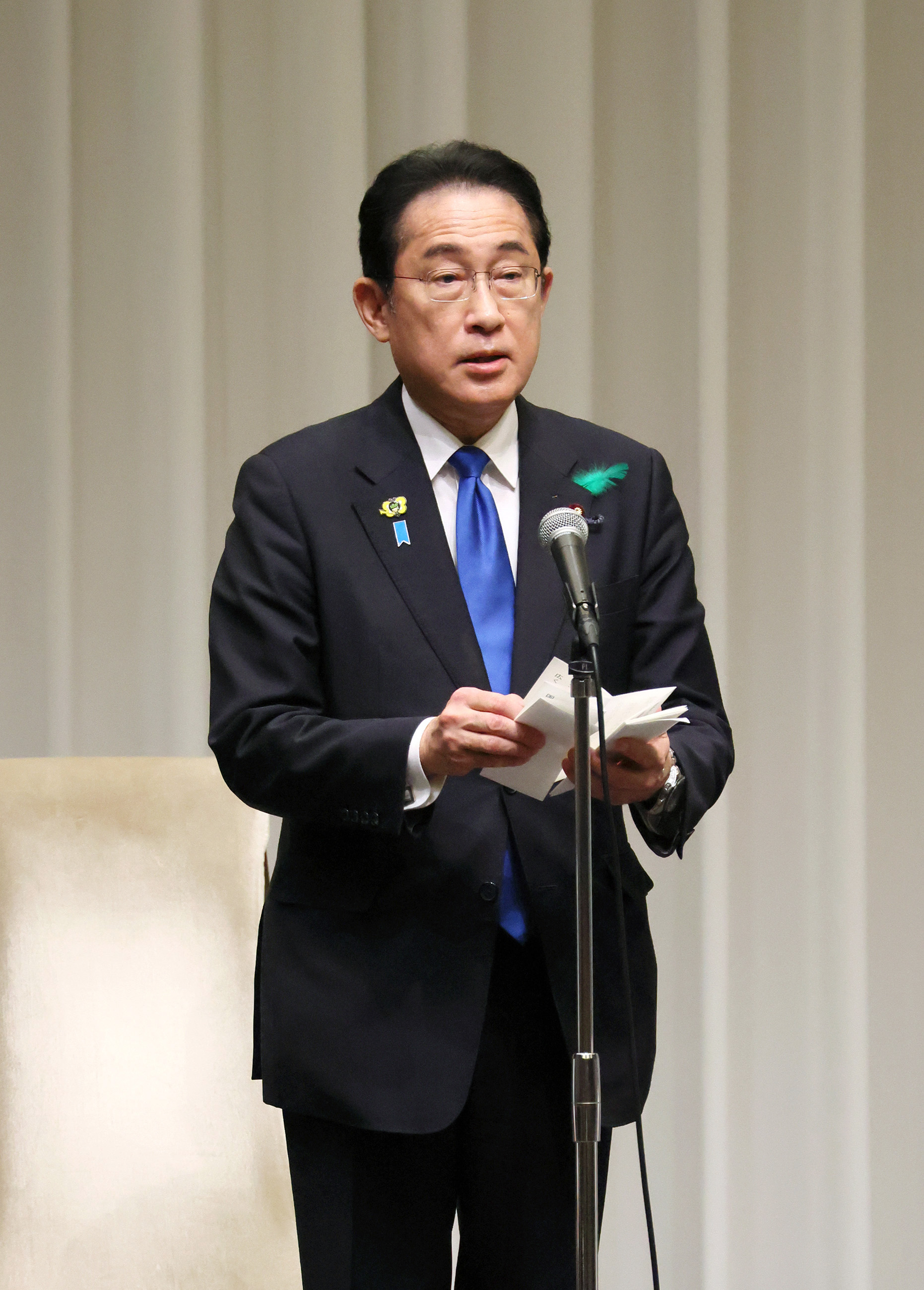 式辞を述べる岸田総理２