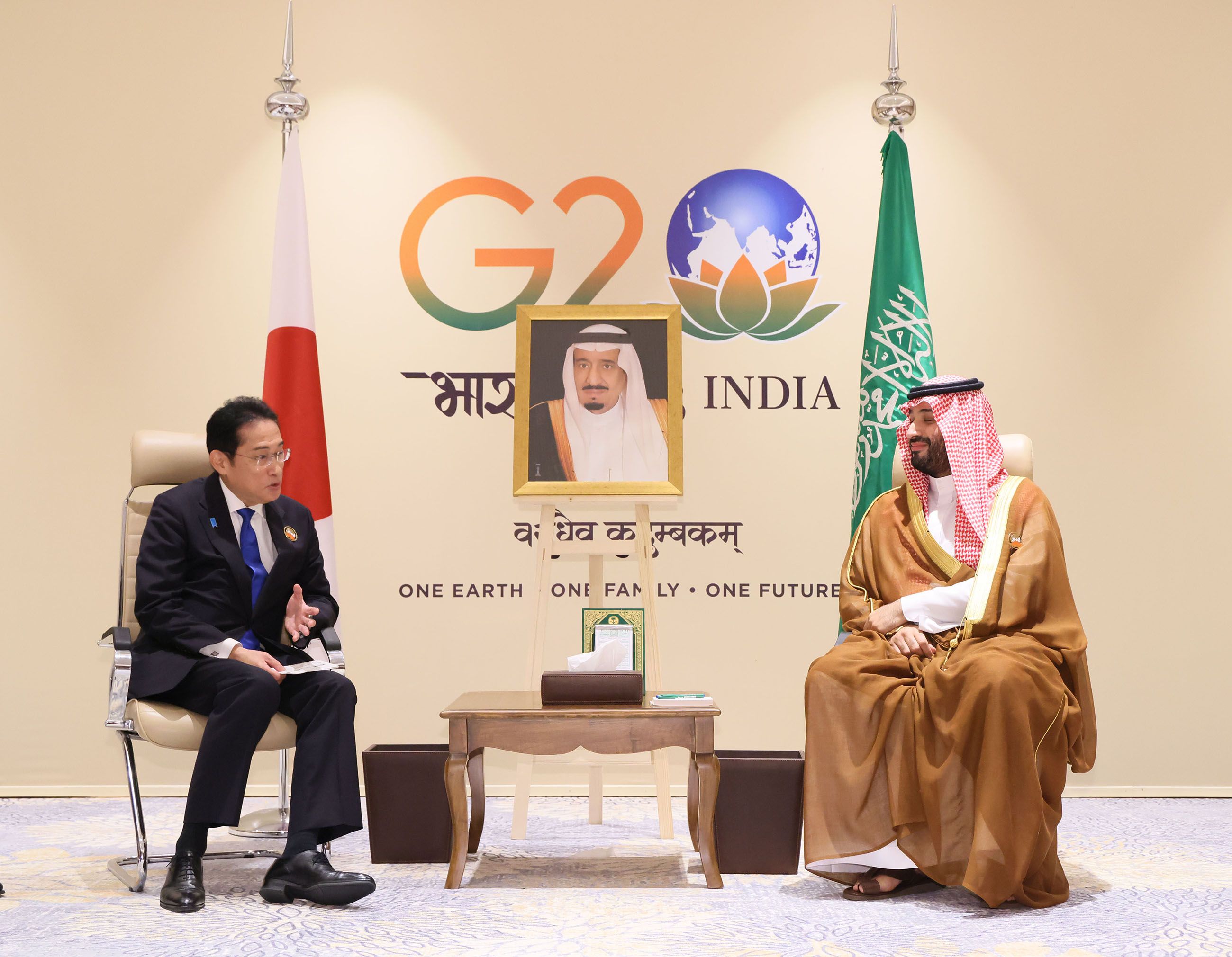 日・サウジアラビア首脳間の懇談